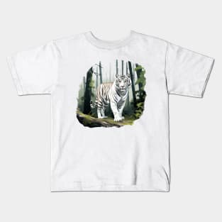 White Tiger From India Kids T-Shirt